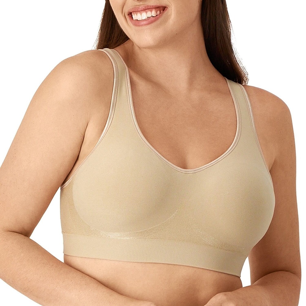 NWT Bali DF3488 Comfort Revolution L Nude Wireless Shaping Full Coverage Bra
